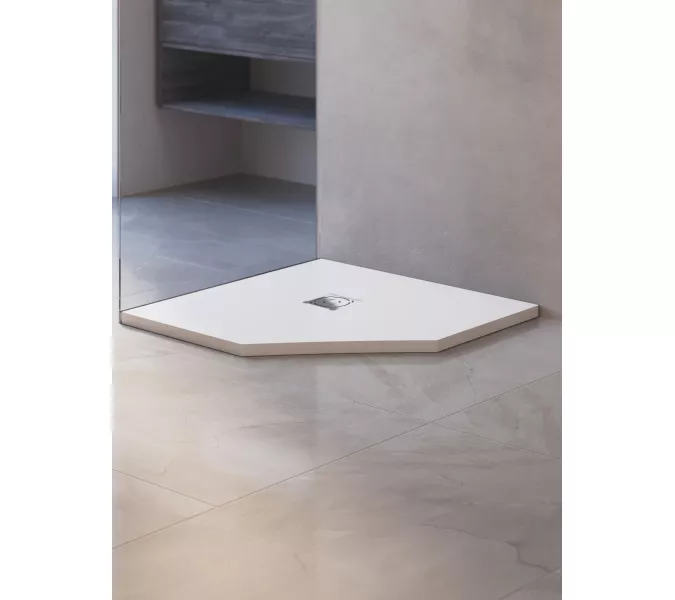 Душевой поддон трапеция RGW ST/T-W Белый, Выбрать цвет: Белый, Выбрать размер: 900x900, изображение 12