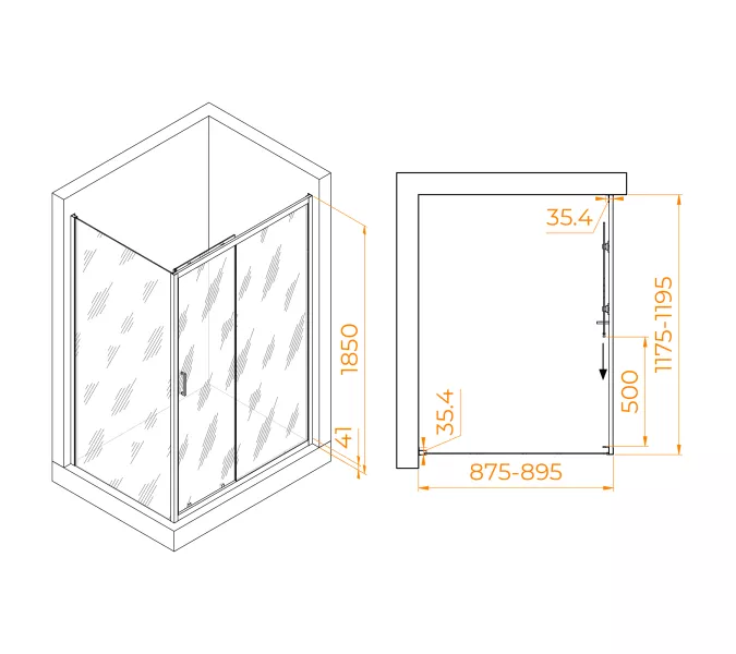 Душевой уголок  RGW PA-145, Цвет стекла: прозрачное, Цвет профиля (вариация): Хром, Выбрать размер: 900x1200, изображение 8