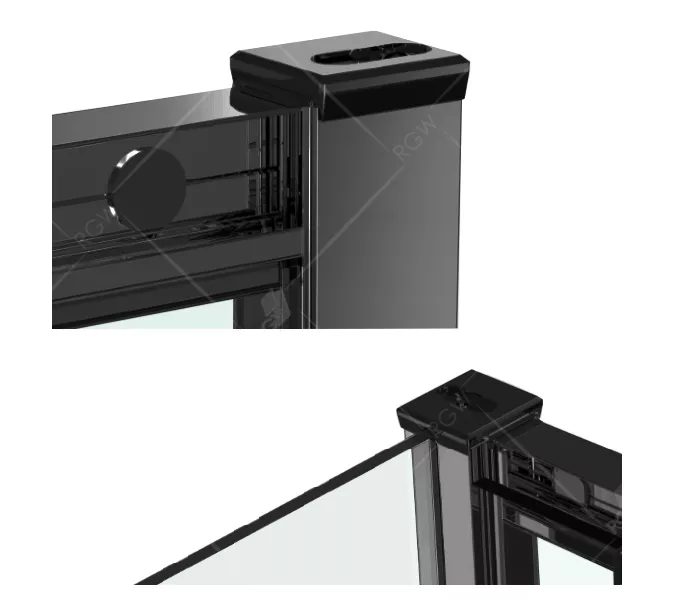 Душевой уголок RGW CL-34B, Цвет стекла: прозрачное, Цвет профиля: Черный, Выбрать размер: 800x800, изображение 8