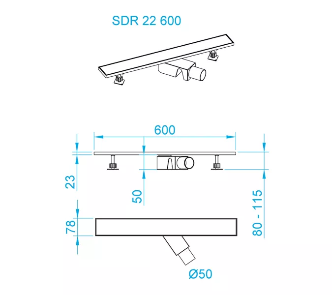 Душевой трап RGW SDR-22B черный, Выбрать размер: 60, изображение 16