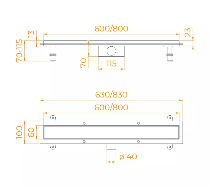 Душевой трап RGW SDR-34  хром, Выбрать размер: 80, изображение 10