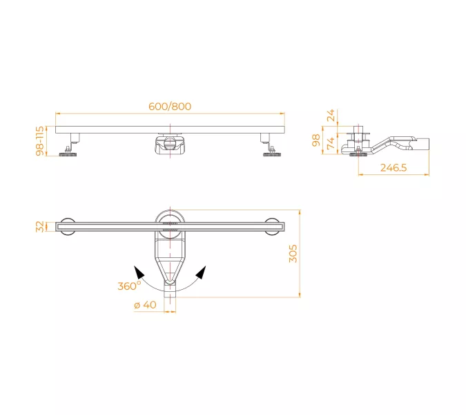 Душевой трап RGW SDR-51S хром, Выбрать цвет: Хром, Выбрать размер: 60, изображение 9