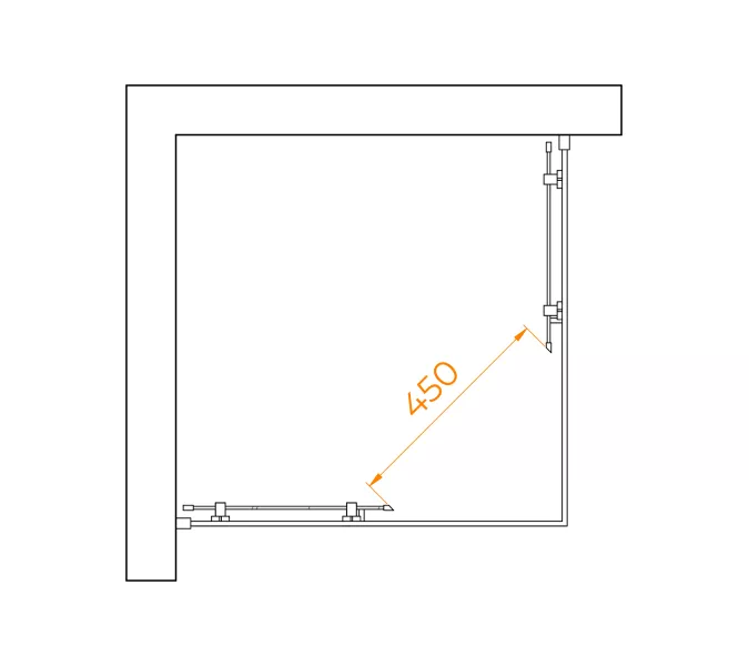 Душевой уголок RGW PA-030, Цвет стекла: прозрачное, Цвет профиля (вариация): Хром, Выбрать размер: 80х80, изображение 4