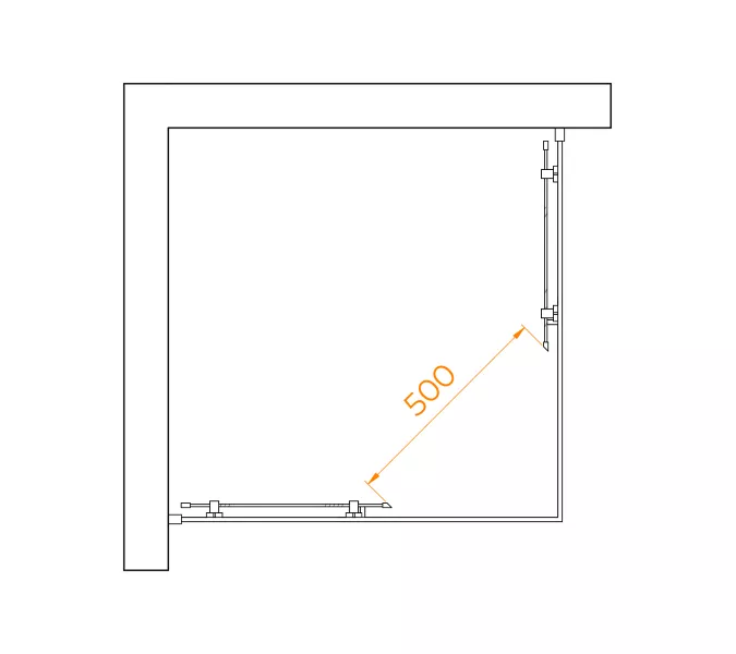 Душевой уголок RGW PA-030B, Цвет стекла: прозрачное, Цвет профиля (вариация): Черный, Выбрать размер: 90х90, изображение 3