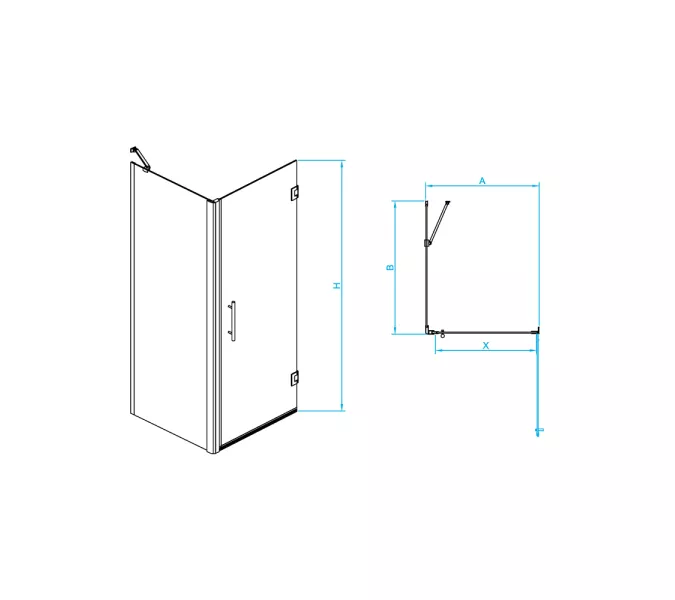 Душевой уголок RGW HO-045-1-B (HO-011B + Z-060-2B + держ), Цвет стекла: прозрачное, Цвет профиля (вариация): Черный, Выбрать размер: 600x1000, изображение 5