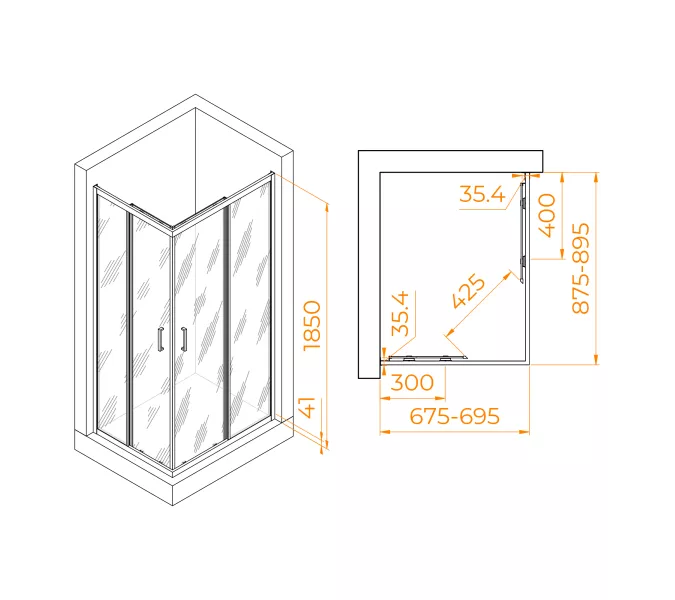 Душевой уголок RGW PA-146, Цвет стекла: прозрачное, Цвет профиля (вариация): Хром, Выбрать размер: 700x900, изображение 8
