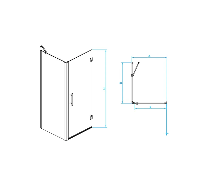 Душевой уголок RGW PA-36B (PA-06B + Z-050-2B + держатель O-204B), Цвет стекла: прозрачное, Цвет профиля (вариация): Черный, Выбрать размер: 600x1200, изображение 3