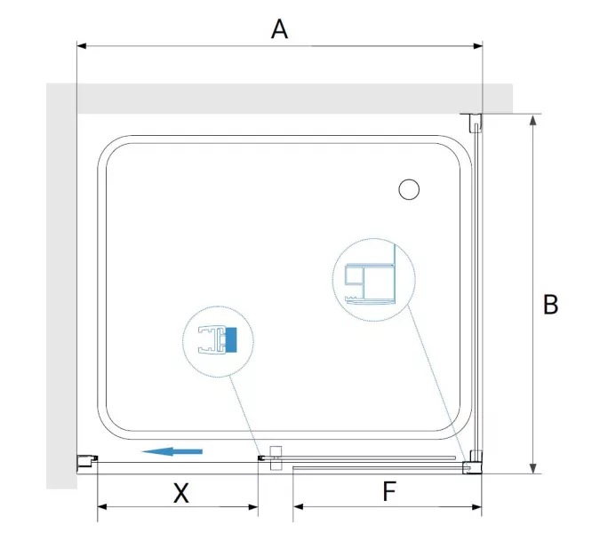 Душевой уголок RGW PA-76 (PA-016 + Z-050-2), Цвет стекла: прозрачное, Цвет профиля (вариация): Хром, Выбрать размер: 1200x800, изображение 4