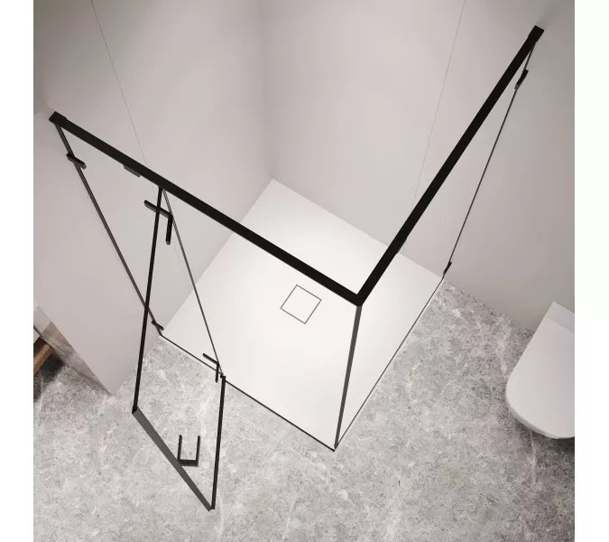 Душевой уголок RGW SV-030B, Цвет стекла: прозрачное, Цвет профиля: Черный, Выбрать размер: 1000x1000, изображение 3