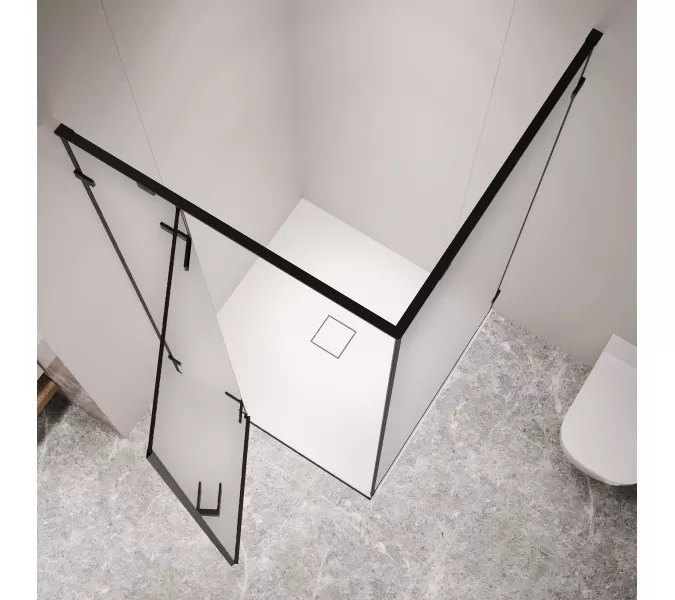 Душевой уголок RGW SV-030B, Цвет стекла: матовое, Цвет профиля: Черный, Выбрать размер: 1000x1000, изображение 4