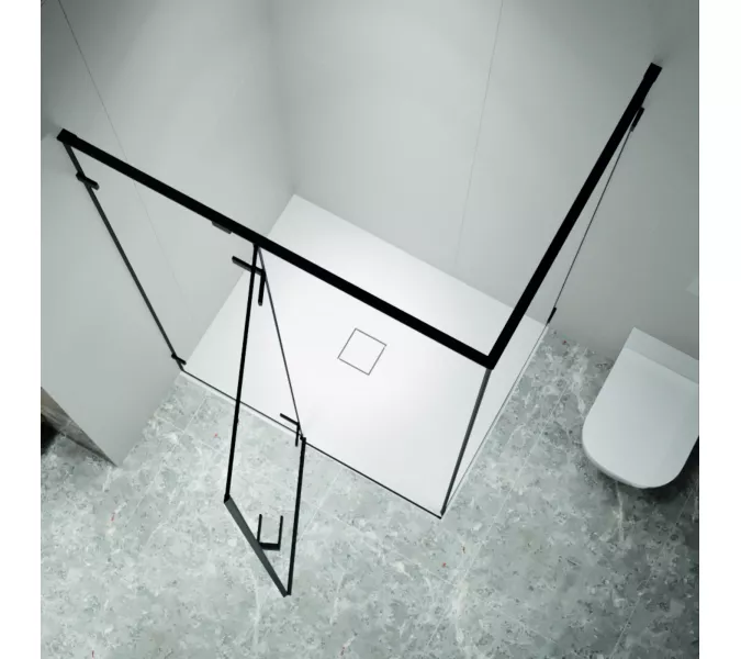 Душевой уголок RGW SV-040B матовое/черный, Цвет стекла: матовое, Цвет профиля: Черный, Выбрать размер: 1200x1000, изображение 3