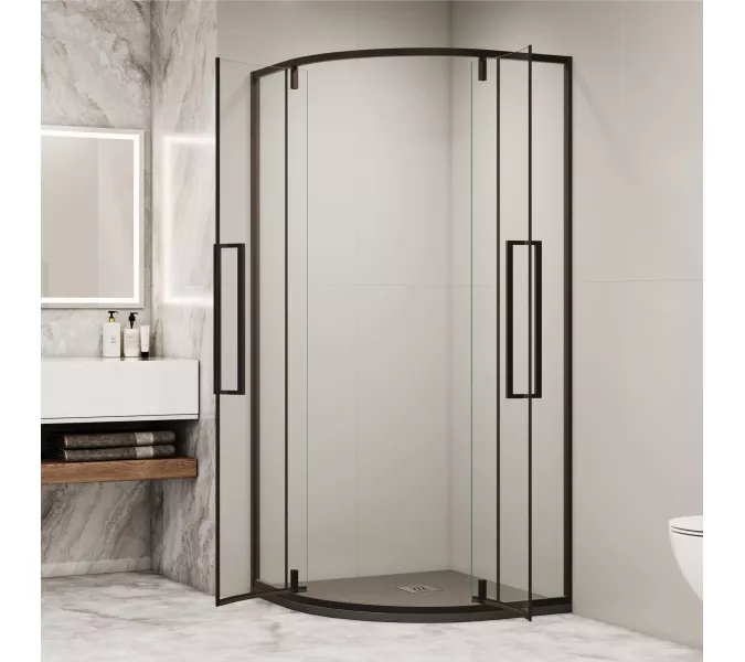 Душевой уголок RGW SV-53B прозрачное/черный, Цвет стекла: прозрачное, Цвет профиля: Черный, Выбрать размер: 800x800, изображение 3