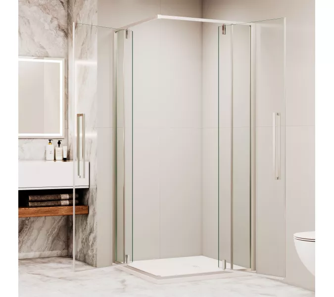 Душевой уголок RGW SV-33 прозрачное/хром, Цвет стекла: прозрачное, Цвет профиля: Хром, Выбрать размер: 100х100, изображение 3