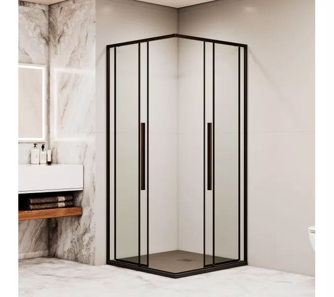 Душевой уголок RGW SV-31B, Цвет стекла: прозрачное, Цвет профиля (вариация): Черный, Выбрать размер: 900x900, изображение 4