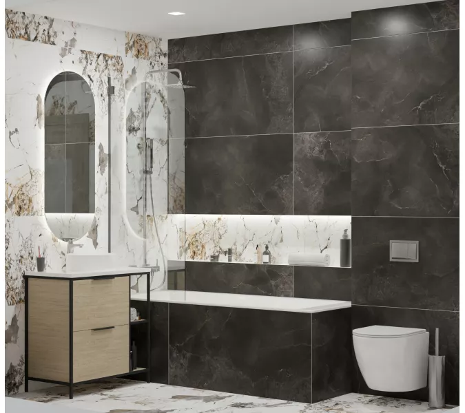 Керамогранит Freya_GT Черный 60x120, изображение 7