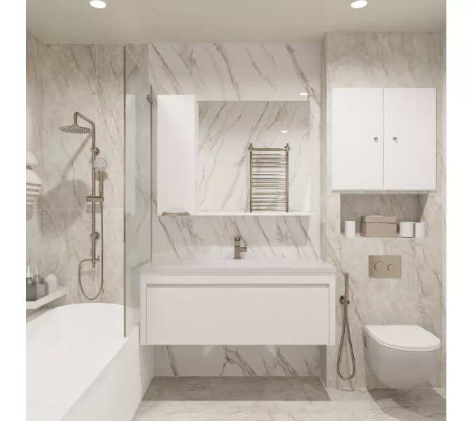 Керамогранит Bolero_GT Белый, Выбрать размер: 60х120, изображение 6