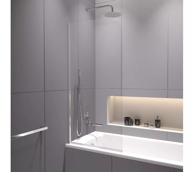 Шторка на ванну RGW SC-109, Цвет стекла: прозрачное, Цвет профиля (вариация): Хром, Выбрать размер: 70, изображение 2