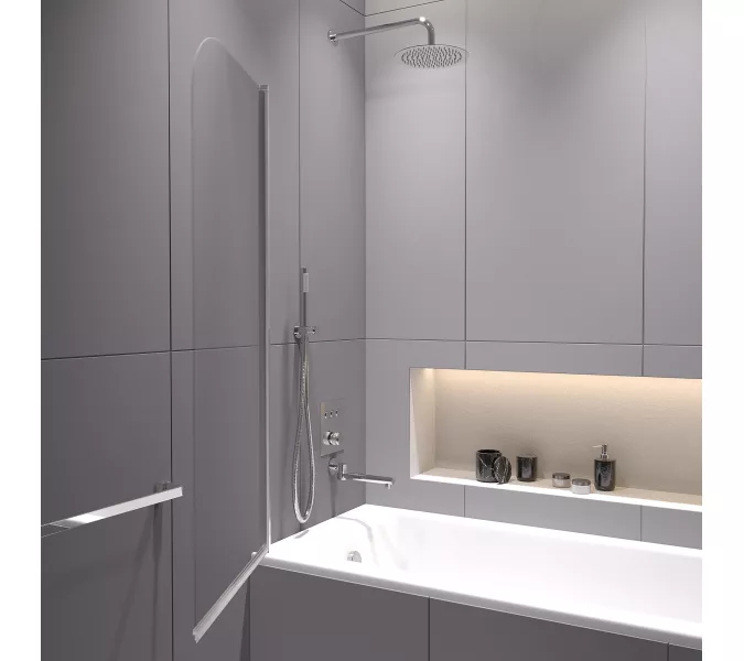 Шторка на ванну RGW SC-109, Цвет стекла: прозрачное, Цвет профиля (вариация): Хром, Выбрать размер: 70, изображение 3