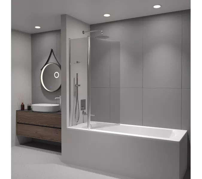 Шторка на ванну RGW SC-11, Цвет стекла: прозрачное, Цвет профиля (вариация): Хром, Выбрать размер: 100, изображение 6