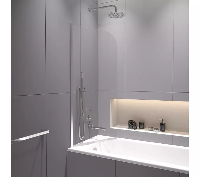 Шторка на ванну RGW SC-109, Цвет стекла: прозрачное, Цвет профиля (вариация): Хром, Выбрать размер: 70, изображение 4