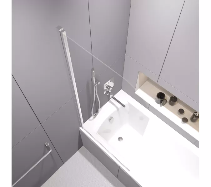 Шторка на ванну RGW SC-109, Цвет стекла: прозрачное, Цвет профиля (вариация): Хром, Выбрать размер: 70, изображение 5