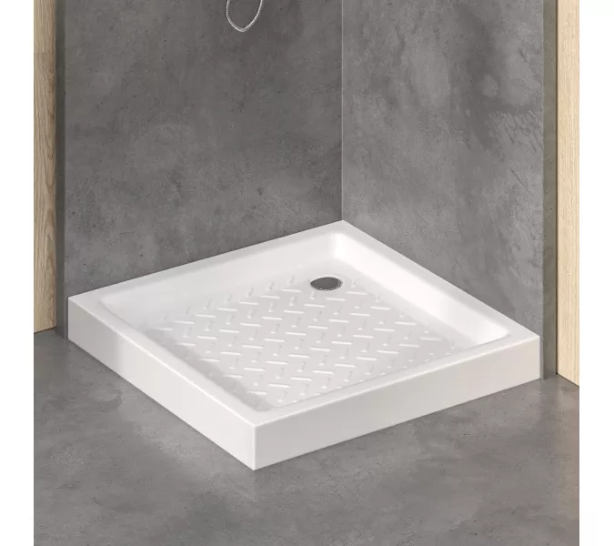 Душевой поддон квадратный керамический RGW CR, Выбрать цвет: Белый, Выбрать размер: 700x700, изображение 2