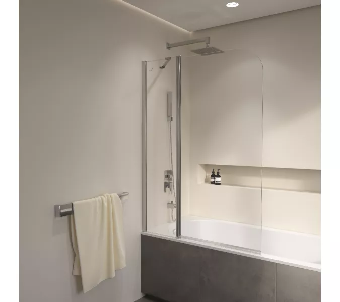 Шторка на ванну RGW SC-011, Цвет стекла: прозрачное, Цвет профиля (вариация): Хром, Выбрать размер: 110, изображение 3