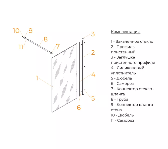 Шторка на ванну RGW SC-051B, Цвет стекла: тонированное, Цвет профиля: Черный, Выбрать размер: 60, изображение 5