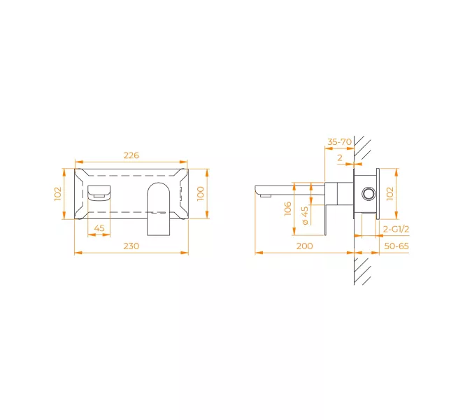 Смеситель встраиваемый с изливом RGW SP-46B, Цвет профиля: Черный, изображение 10