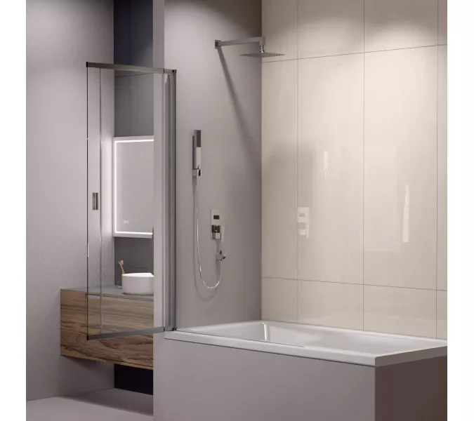 Шторка на ванну RGW SC-40, Цвет стекла: прозрачное, Цвет профиля: Хром, Выбрать размер: 100, изображение 5