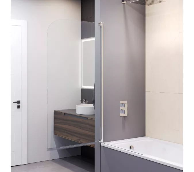 Шторка на ванну RGW SC-01, Цвет стекла: прозрачное, Цвет профиля: Хром, Выбрать размер: 80, изображение 5