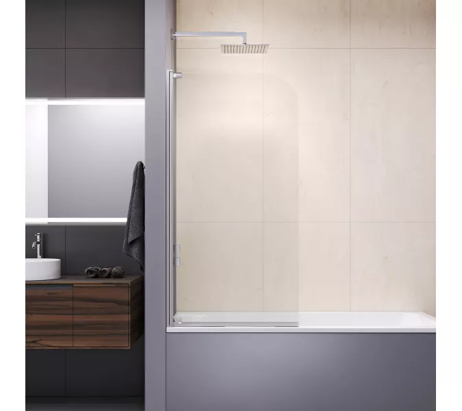 Шторка на ванну RGW SC-01, Цвет стекла: прозрачное, Цвет профиля: Хром, Выбрать размер: 80, изображение 3