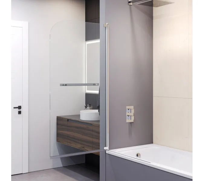 Шторка на ванну RGW SC-02, Выбрать размер: 100, Цвет стекла: прозрачное, изображение 5