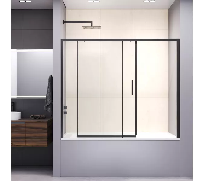 Шторка на ванну RGW SC-45B, Цвет профиля: Черный, Выбрать размер: 180, изображение 5