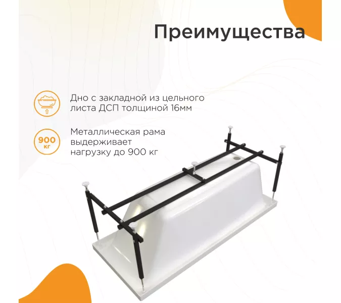 Ванна акриловая Radomir Веста, Выбрать размер: 160х70, изображение 4