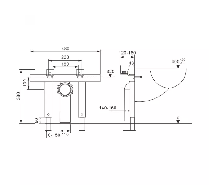 Инсталляция ABBER AC0102P для подвесного унитаза с импульсным смывом, изображение 4