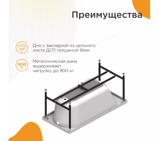 Ванна акриловая  Radomir Николь, Выбрать размер: 150x70, изображение 4