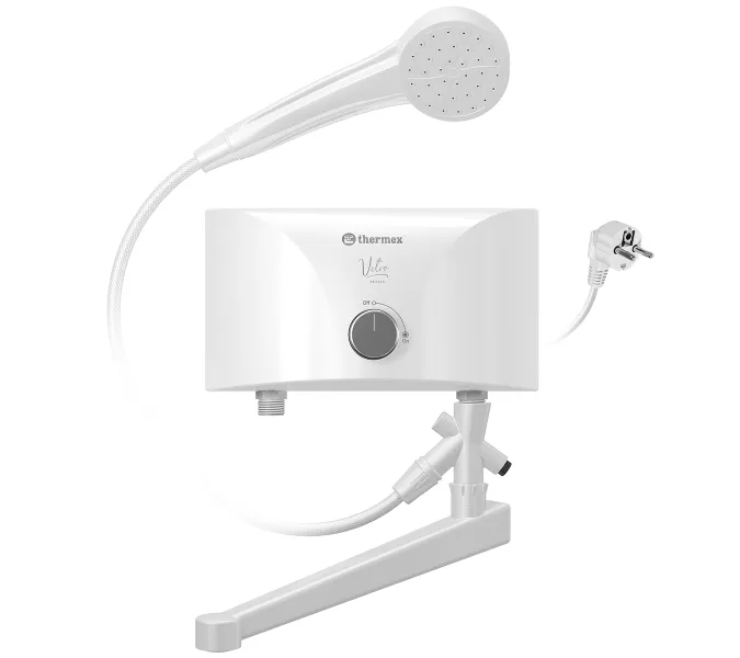 Электроводонагреватель проточный THERMEX Vetro combi/shower/tap безнапорный, Внешний вид: С краном и ручной лейкой, Мощность,кВт: 3,5