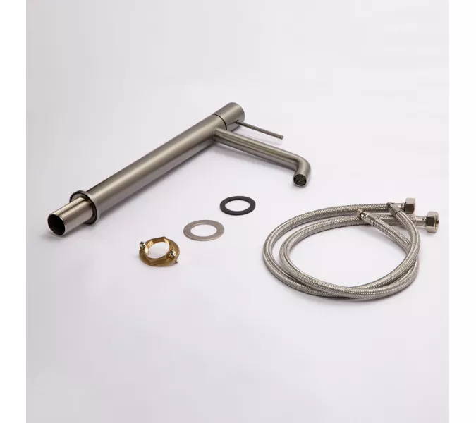 Смеситель для раковины AVS Slimmer высокий, оружейная сталь, Выбрать цвет: Оружейная сталь, изображение 14