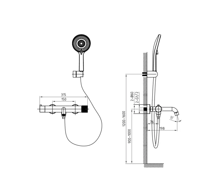 Смеситель для ванны с душем AVS Pulse брашированное золото, изображение 6