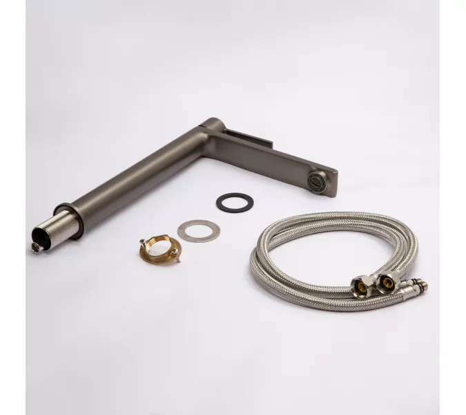 Смеситель для раковины AVS Elegant высокий, оружейная сталь, Выбрать цвет: Оружейная сталь, изображение 10