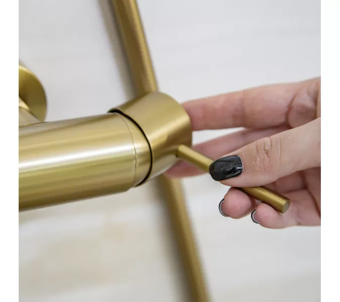 Душевая стойка AVS Slimmer брашированное золото, Выбрать цвет: Брашированное золото, изображение 14