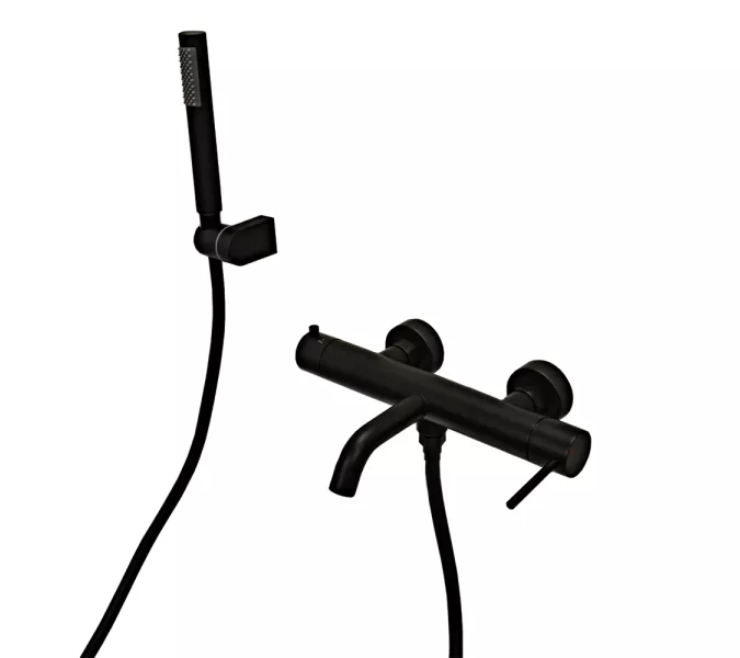 Смеситель для ванны с душем AVS Slimmer черный матовый, Выбрать цвет: Черный, изображение 9