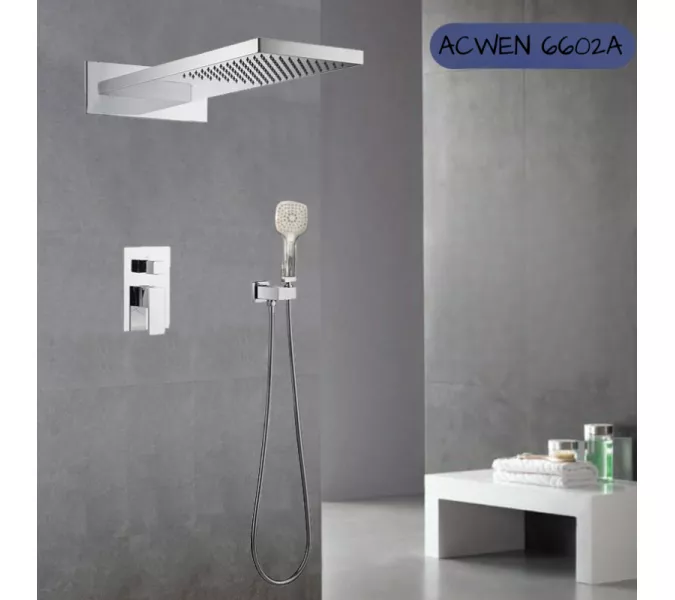 Душевая система ACWEN 6602A скрытого монтажа, Выбрать цвет: Хром