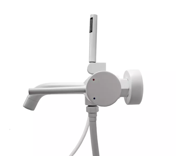 Смеситель для ванны с душем AVS Slimmer белый матовый, Выбрать цвет: Белый, изображение 9