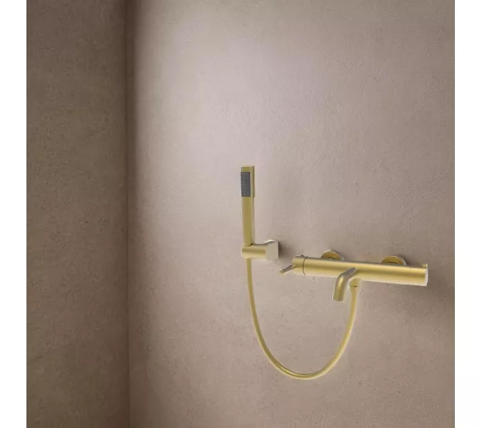 Смеситель для ванны с душем AVS Slimmer брашированное золото, Выбрать цвет: Брашированное золото, изображение 9
