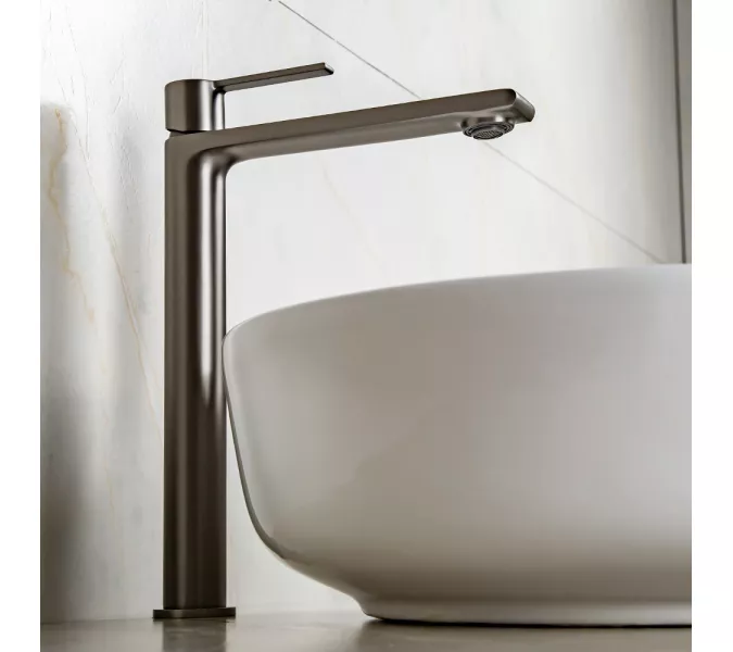 Смеситель для раковины AVS Elegant высокий, оружейная сталь, Выбрать цвет: Оружейная сталь, изображение 9