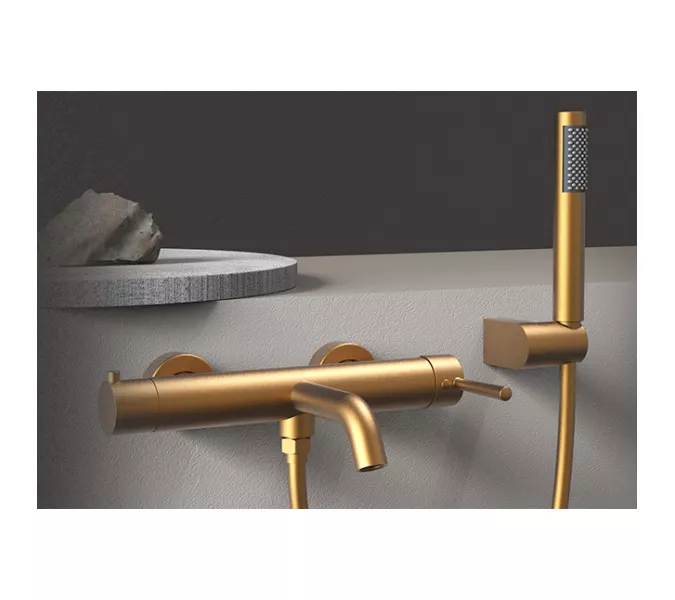 Смеситель для ванны с душем AVS Slimmer брашированное золото, Выбрать цвет: Брашированное золото, изображение 12