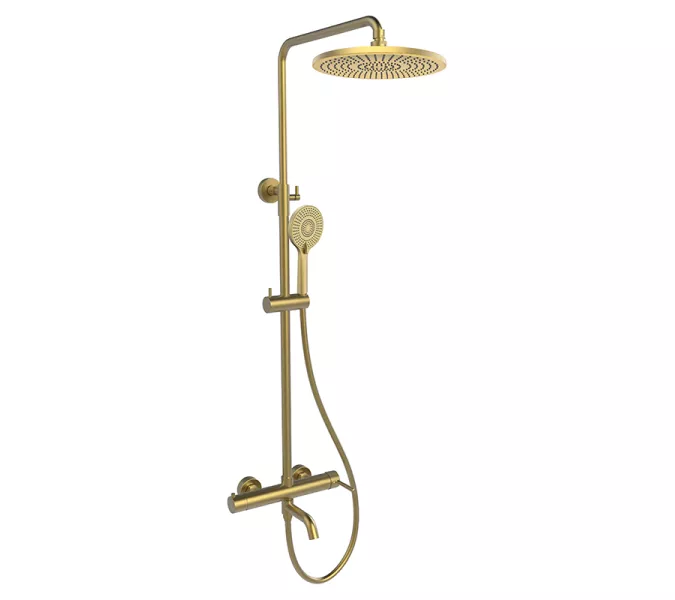 Душевая стойка AVS Slimmer брашированное золото, Выбрать цвет: Брашированное золото, изображение 6