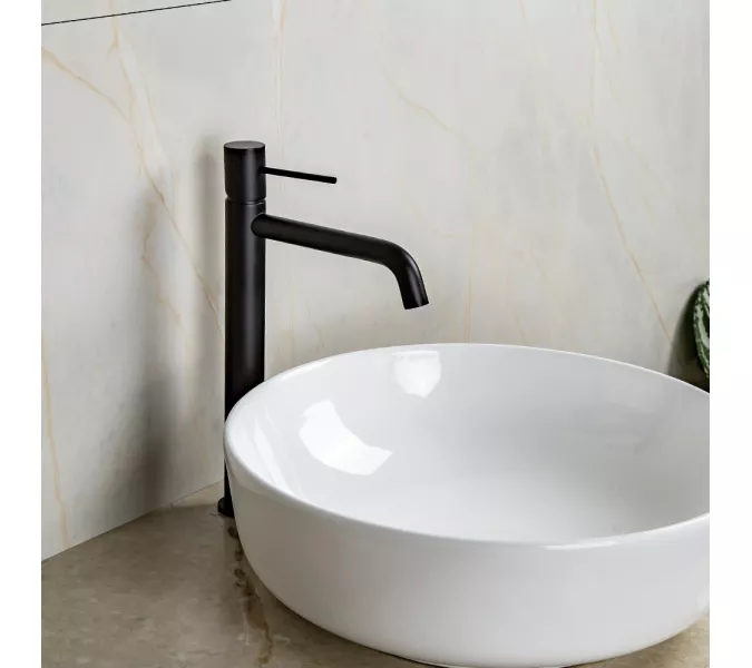 Смеситель для раковины AVS Slimmer высокий, черный матовый, Выбрать цвет: Черный, изображение 11